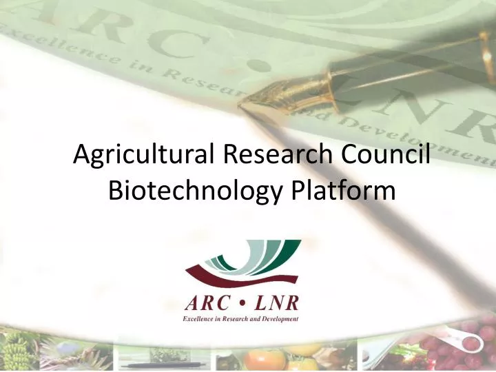 agricultural research council biotechnology platform