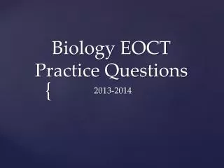 Biology EOCT Practice Questions