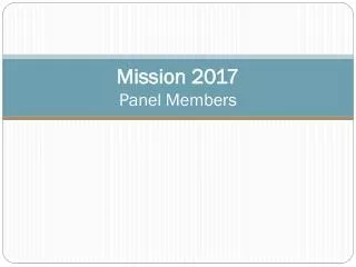 Mission 2017 Panel Members