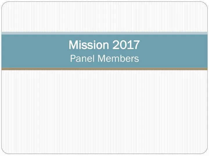 mission 2017 panel members