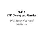 PART 1: DNA Cloning and Plasmids - slide 1