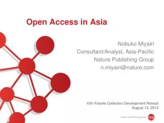 Open Access in Asia