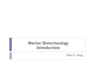 Marine Biotechnology Introduction