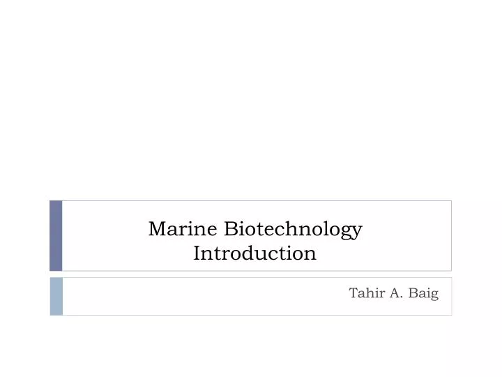 marine biotechnology introduction