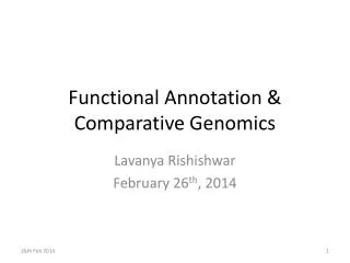 Functional Annotation &amp; Comparative Genomics