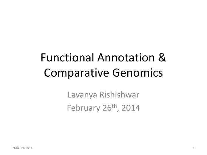 functional annotation comparative genomics