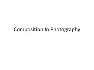 Composition In Photography