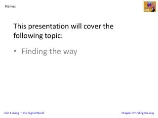 This presentation will cover the following topic: