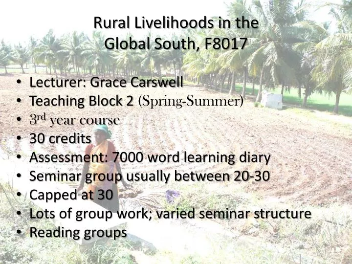 rural livelihoods in the global south f8017