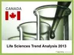 Life Sciences Trend Analysis 2013 - slide 1