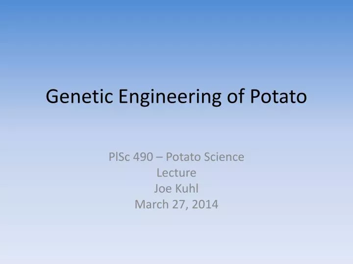 genetic engineering of potato