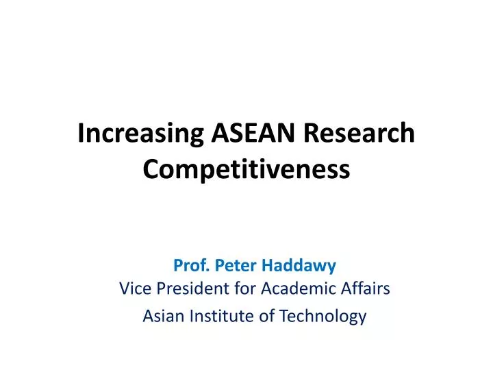 prof peter haddawy vice president for academic affairs asian institute of technology