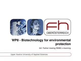 WP8 - Biotechnology for environmental protection