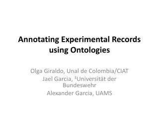 Annotating Experimental Records using Ontologies