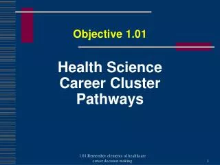 Health Science Career Cluster Pathways