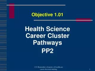 Health Science Career Cluster Pathways PP2