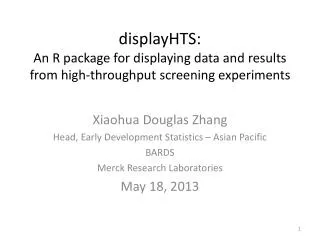 displayHTS : A n R package for displaying data and results from high-throughput screening experiments