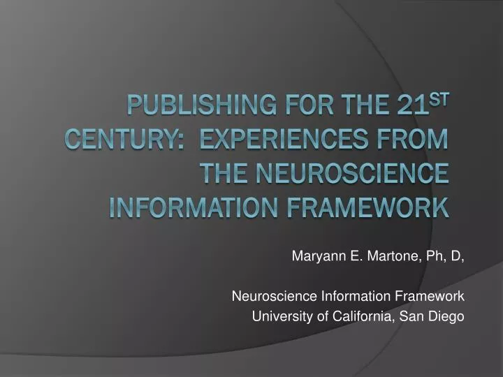 maryann e martone ph d neuroscience information framework university of california san diego