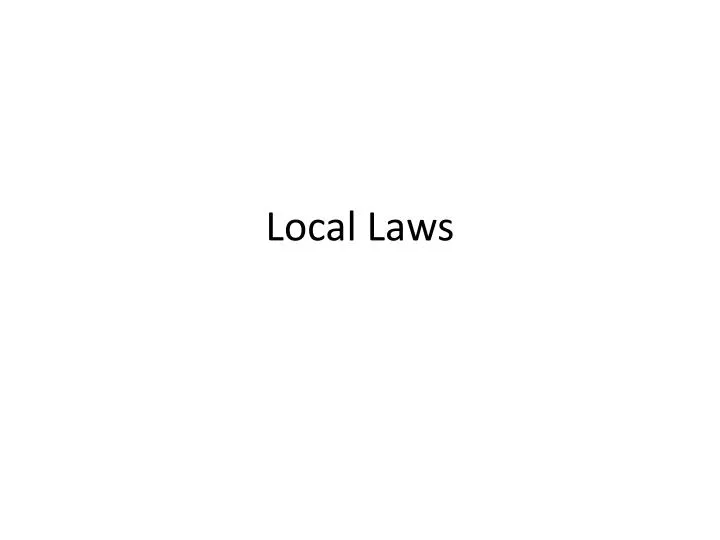 local laws