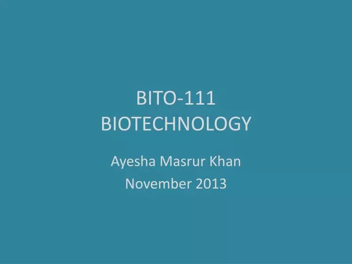 bito 111 biotechnology