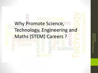 Why Promote Science, Technology, Engineering and Maths (STEM) Careers ?