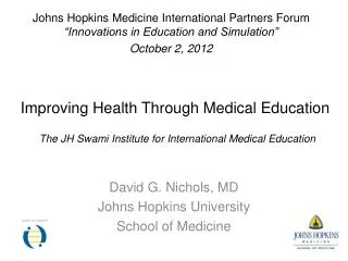 Improving Health Through Medical Education