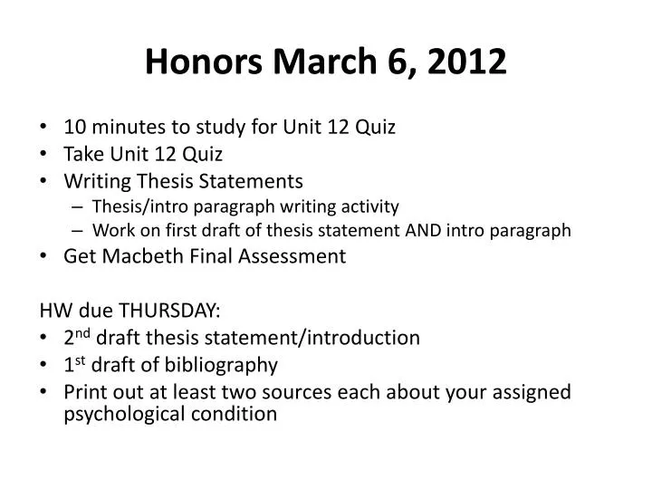 honors march 6 2012