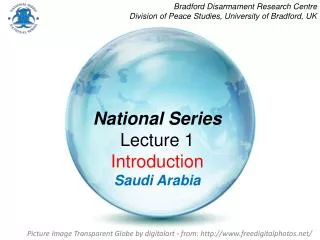 National Series Lecture 1 Introduction Saudi Arabia