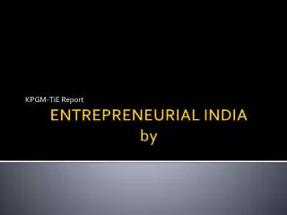 ENTREPRENEURIAL INDIA by