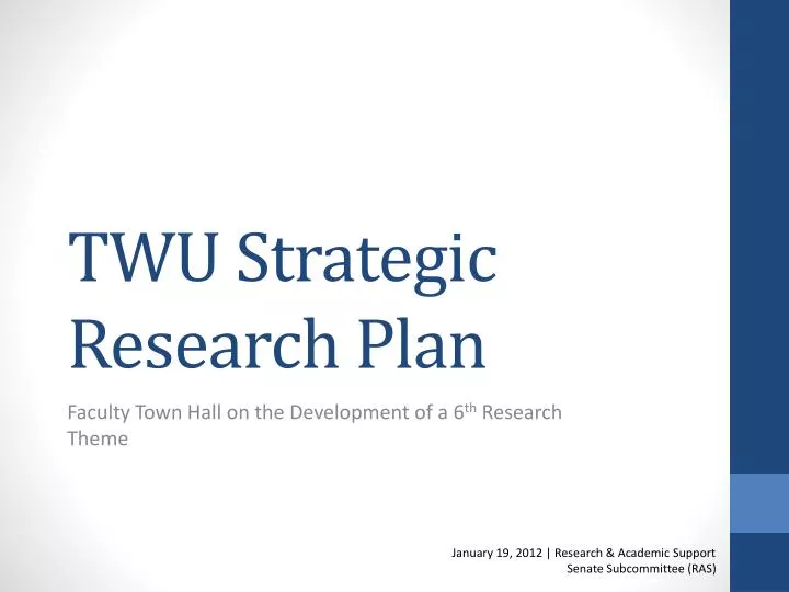 twu strategic research plan