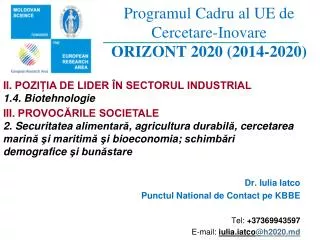 Programul Cadru al UE de Cercetare-Inovare ORIZONT 2020 (2014-2020)