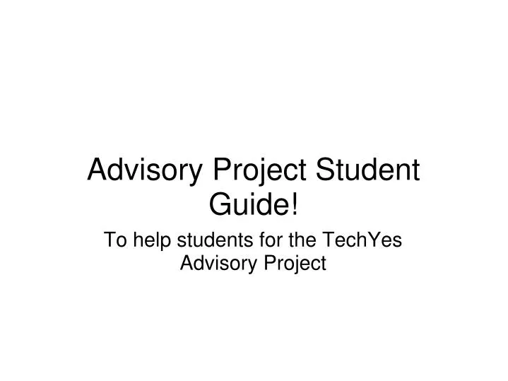 advisory project student guide