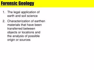 Forensic Geology