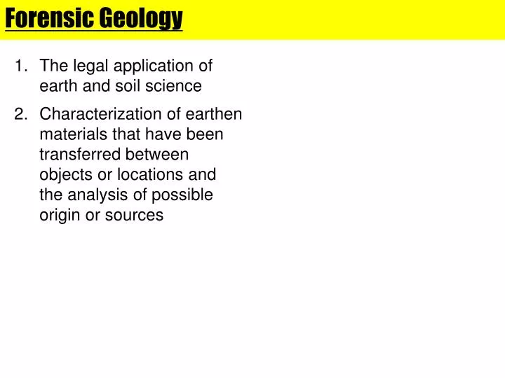 forensic geology