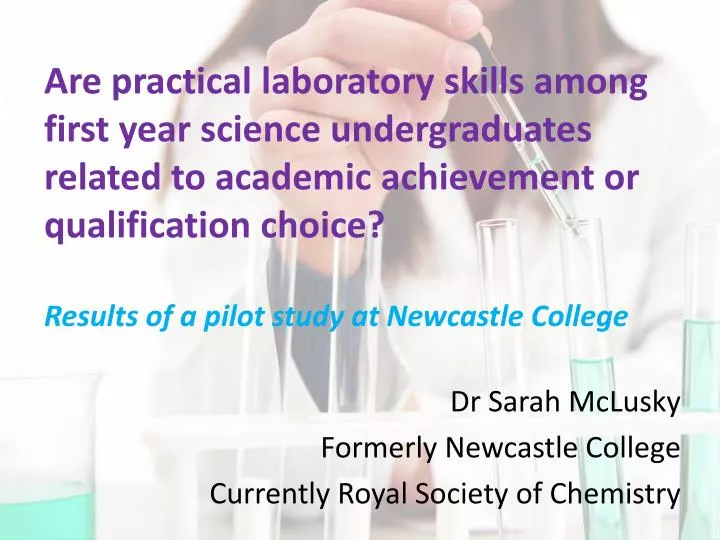 dr sarah mclusky formerly newcastle college currently royal society of chemistry