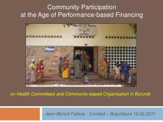 Community Participation at the Age of Performance-based Financing