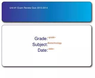 Unit #1 Exam Review Quiz 2013-2014