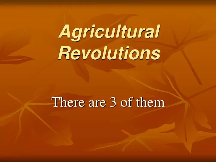 agricultural revolutions