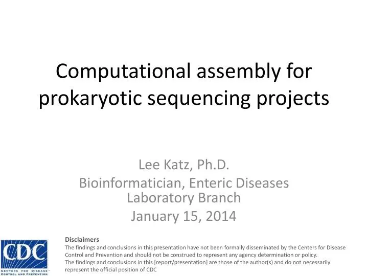 computational assembly for prokaryotic sequencing projects