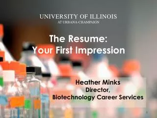 The Resume: Your First Impression