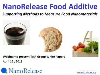 NanoRelease Food Additive Supporting Methods to Measure Food Nanomaterials