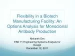 Options Analysis for Flexibility in Monoclonal Antibody Biotech Manufacturing - slide 1
