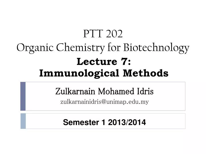 ptt 202 organic chemistry for biotechnology