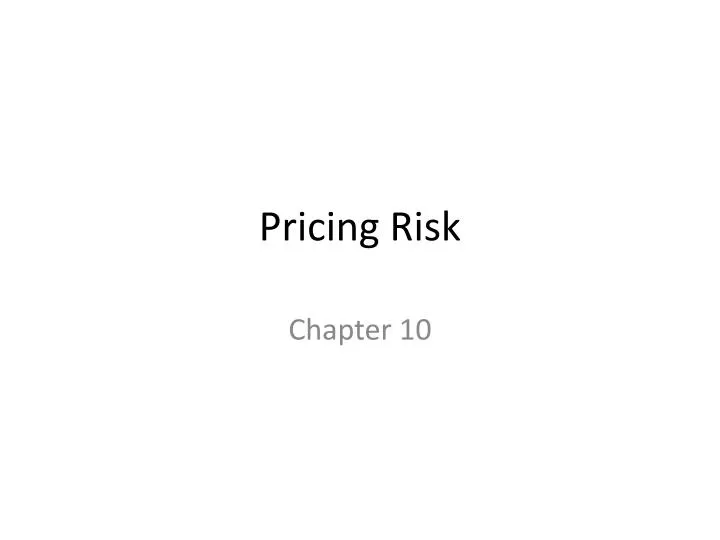 pricing risk