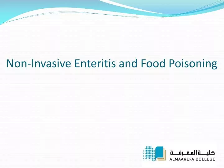 non invasive enteritis and food poisoning