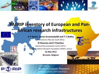 PAERIP inventory of European and Pan-African research infrastructures
