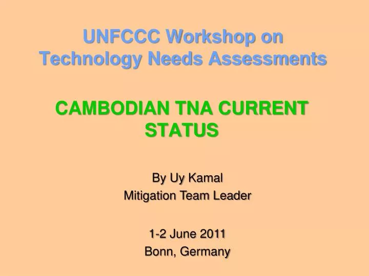 unfccc workshop on technology needs assessments