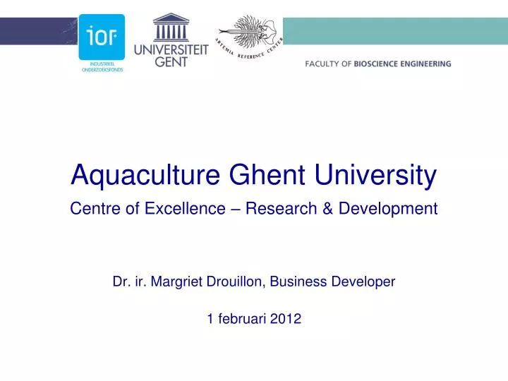 aquaculture ghent university centre of excellence research development