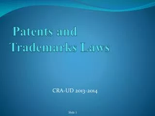 Patents and Trademarks Laws