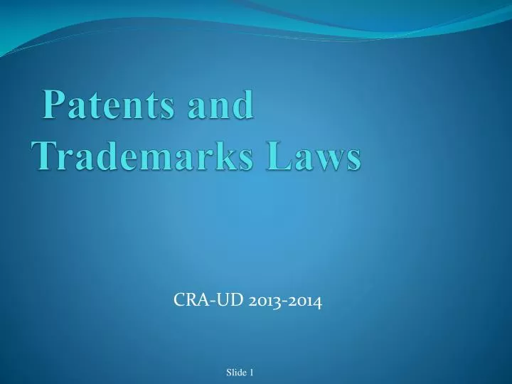 patents and trademarks laws